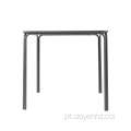 Mesa quadrada de metal de 80 cm com tampo de mesa padrão